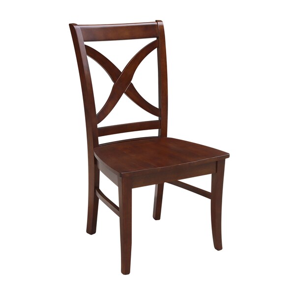 International Concepts 42 in. Dual Drop Leaf Table with 2 Cross Back Dining Chairs - 3 Piece Dining Set - K581-42DP-C-14P
