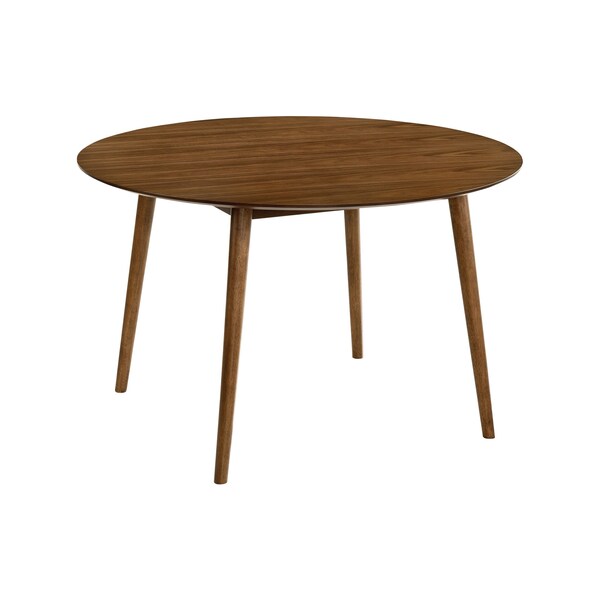 Armen Living Arcadia and Renzo 48" Round Orange and Walnut Wood 5 Piece Dining Set - SETARDI5REWAOR48