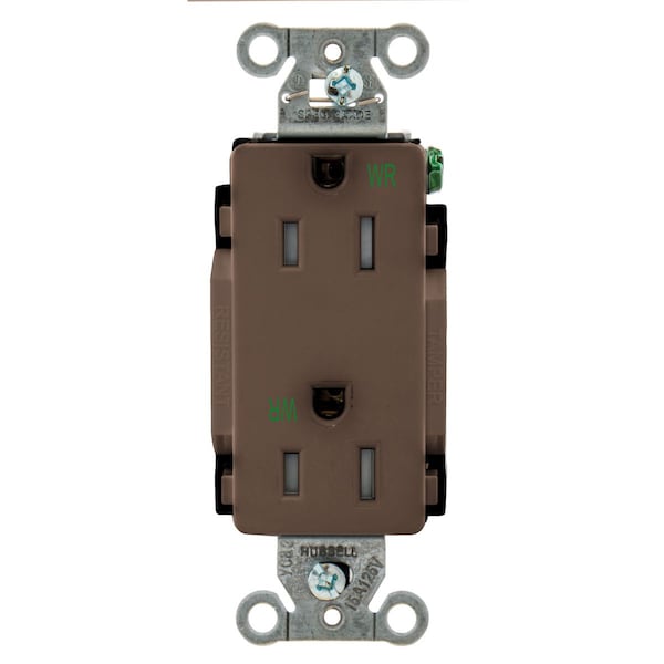 Hubbell Wiring Device-Kellems Commercial Specification Grade Style Line Decorator Duplex Receptacles - DR15WRTR