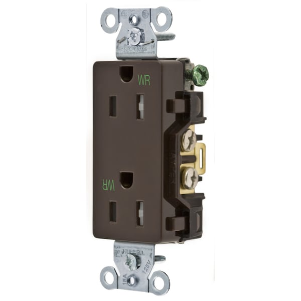Hubbell Wiring Device-Kellems Commercial Specification Grade Style Line Decorator Duplex Receptacles - DR15WRTR
