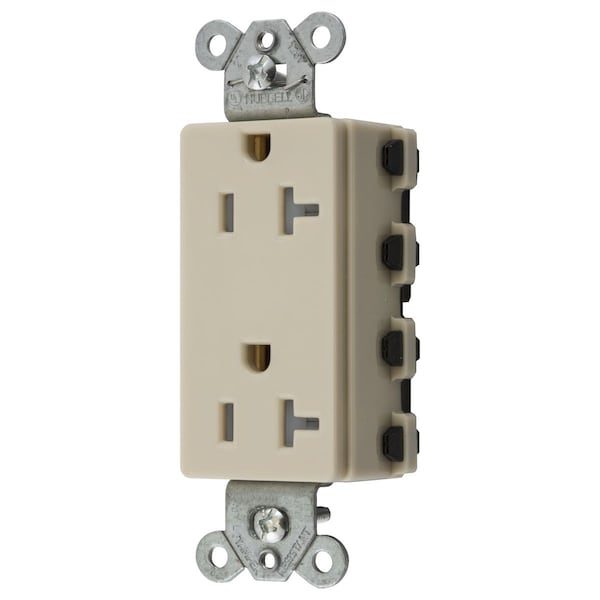 Hubbell Wiring Device-Kellems Straight Blade Devices, Receptacles, Style Line Decorator Duplex, SNAPConnect, Tamper Resistant, 20A 125V, 2-Pole 3-Wire Grounding, 5-20R, Nylon - SNAP2162ITRA