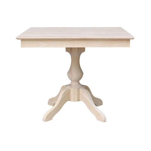International Concepts 36 in. x 36 in. Square Top Pedestal Table  With 4 Dining Chairs Set of 5 - K-3636TP-27B-C613-4
