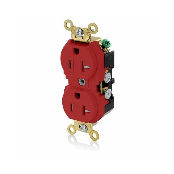 Leviton ELECTRICAL RECEPTACLES 5-20R IND GRD RECEP BRASS STRAP RED - 5362-SGR