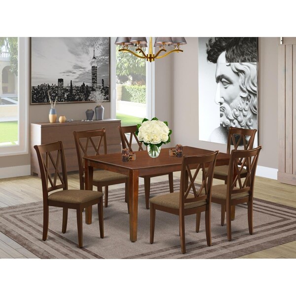 East West Furniture 7 Piece Capri Dinette Set - Mahogany - CACL7-MAH-C
