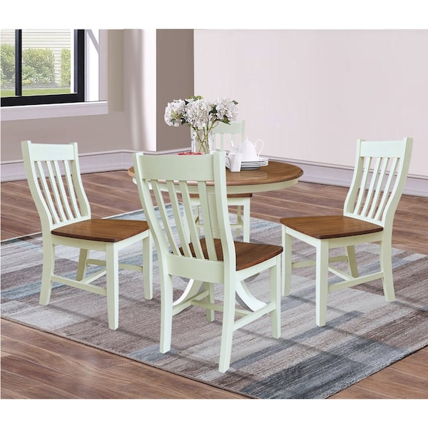 Whitewood Industries Rectangular Extension Dining Table W/ 4 Chairs, 36 in W, 29.3 in L, 48 in H, Parawood, 5 - K79-36RXT-C61-4