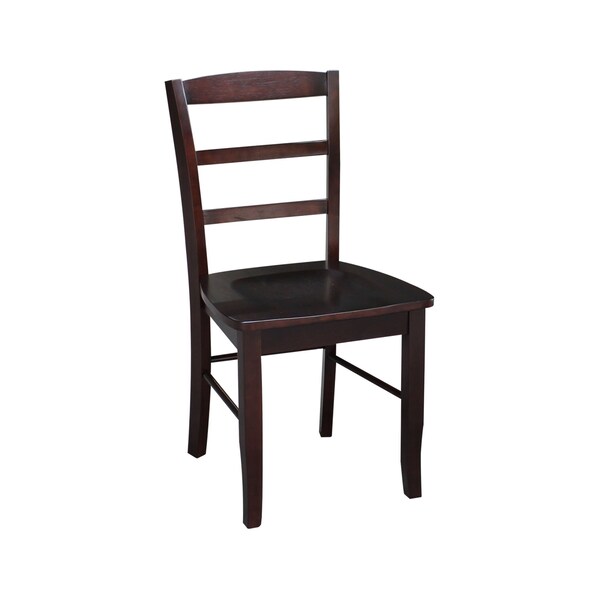 International Concepts 30 in. Round Pedestal Dining Table with 2 Madrid LadderBack Chairs - K15-30RT-C2-2