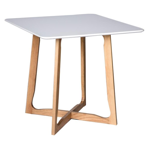 Kd Americana Cedar Square Bistro Dining Table with Natural Wood X Shaped Sled Base - White - KD3036434
