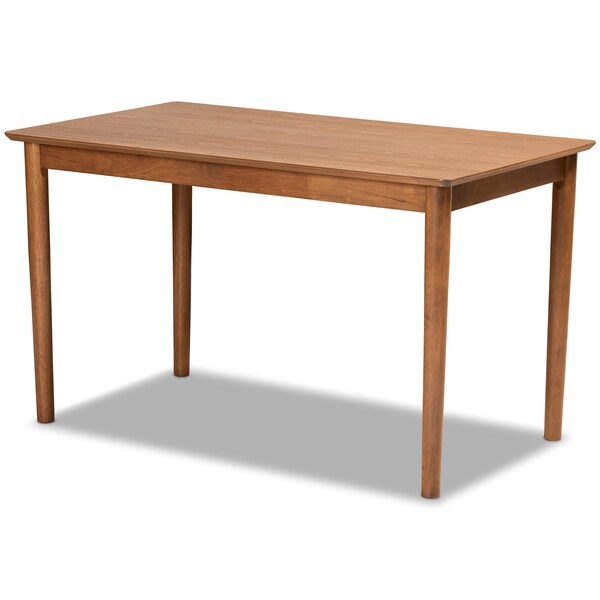 Baxton Studio Daymond Mid-Century Dark Brown Faux Leather and Walnut Brown Finished Wood 4-PC Dining Nook Set - 186-11349-11351-9305-ZORO