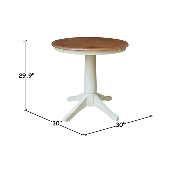 Whitewood Industries Rectangular Fixed Top Pedestal Table, 36 in W, 29.9 in L, 36 in H, Parawood, Hickory/Shell - K79-36RT-27B