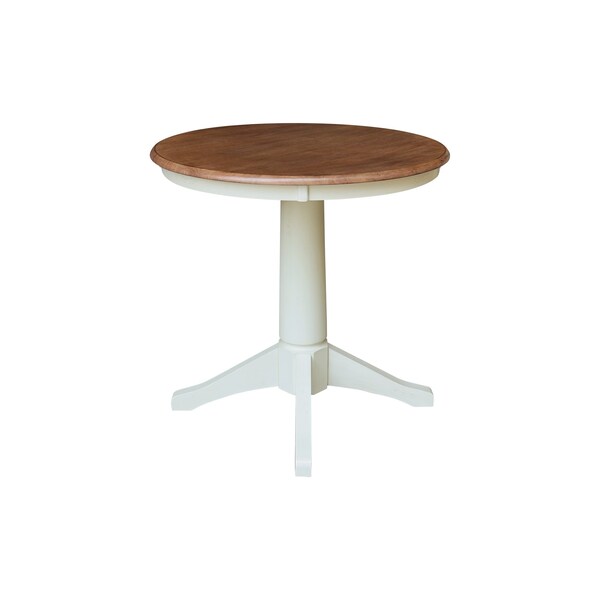 Whitewood Industries Rectangular Fixed Top Pedestal Table, 36 in W, 29.9 in L, 36 in H, Parawood, Hickory/Shell - K79-36RT-27B