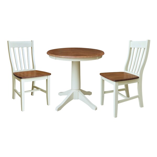 Whitewood Industries Rectangular Fixed Top Tables, 30 in W, 29.9 in L, 30 in H, Parawood, Hickory/Shell - K79-30RT-27B-C61-2