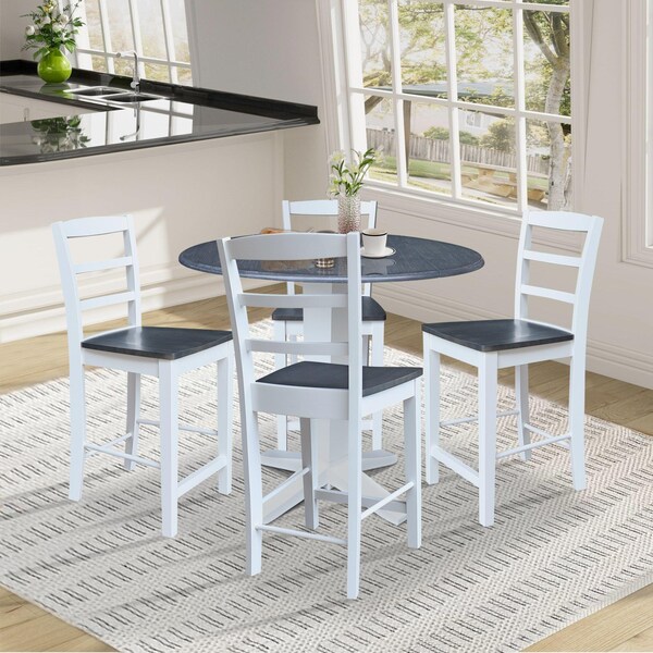 Whitewood Industries Extension Dining Tables, 45 in L, 38 in H, Parawood, 5 Piece - K05-42DPT-23-S402-4
