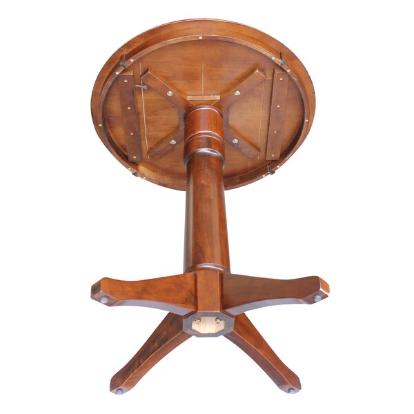 International Concepts Round 30 in Round Top Pedestal Table, 34.9 inH, Espresso, 30 in W, 30 in L, 35.9 in H, Wood - K581-30RT-27B-6B