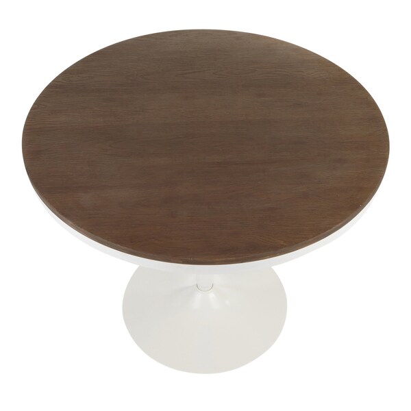 Lumisource Dakota Dining Table in White Metal and Brown Bamboo - DT-DKTA WBN
