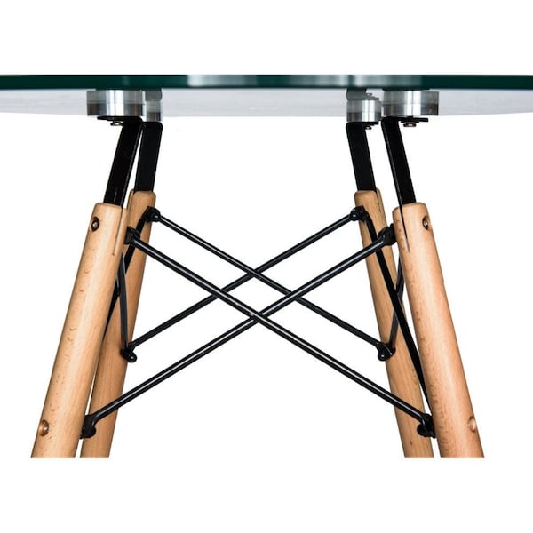 Leisuremod Round 30 in W, 29 in L, Glass/Beech Wood, Clear - EP31CLTR
