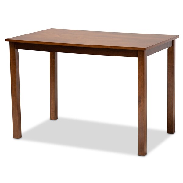 Baxton Studio Celina Grey Upholstered and Walnut Wood 5-Piece Dining Set - 172-9875-8959