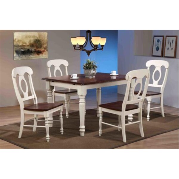 Fine-Line Butterfly Leaf Dining Table Set with Napoleon Chairs 5 Piece - FI3747436