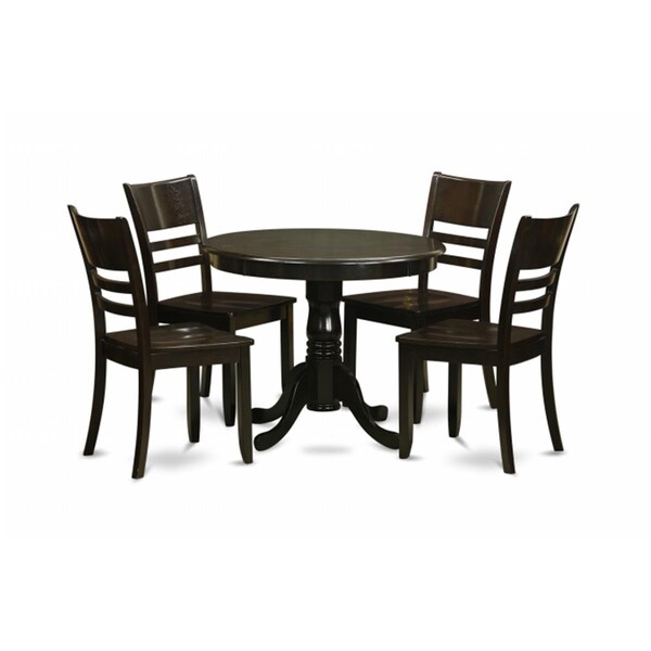East West Furniture 5 Piece Kitchen Table Set-Kitchen Dining Nook and 4 Dining Room Chairs - ANLY5-CAP-W