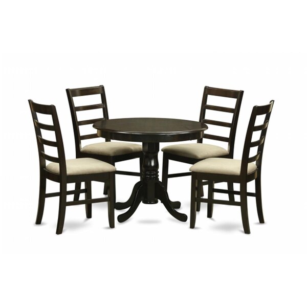 East West Furniture 5 Piece Kitchen Table Set-Small Table Plus 4 Kitchen Chairs - ANPF5-CAP-C