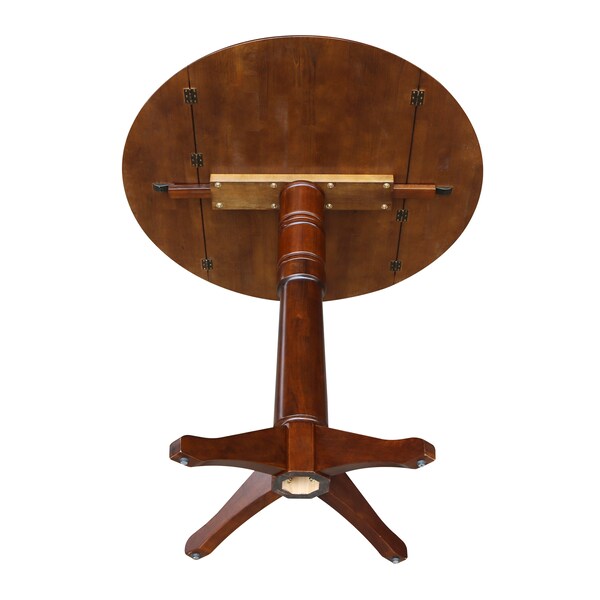 International Concepts Round 42 in Round Dual Drop Leaf Pedestal Table, 42.3 inH, Espresso, 42 in W, 42 in L, 42.3 in H - K581-42DPT-27B-6B-2