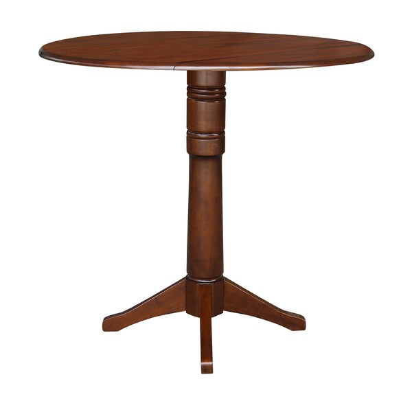 International Concepts Round 42 in Round Dual Drop Leaf Pedestal Table, 42.3 inH, Espresso, 42 in W, 42 in L, 42.3 in H - K581-42DPT-27B-6B-2