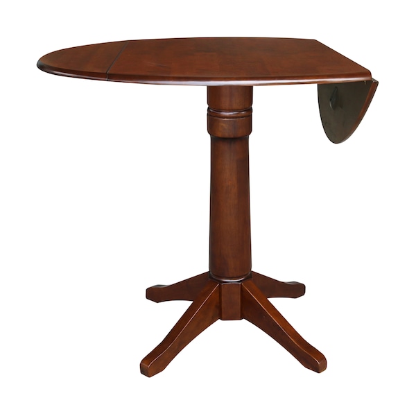 International Concepts Round 42 in Round Dual Drop Leaf Pedestal Table, 42.3 inH, Espresso, 42 in W, 42 in L, 42.3 in H - K581-42DPT-27B-6B-2