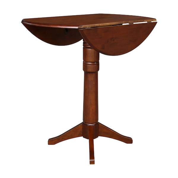 International Concepts Round 42 in Round Dual Drop Leaf Pedestal Table, 42.3 inH, Espresso, 42 in W, 42 in L, 42.3 in H - K581-42DPT-27B-6B-2