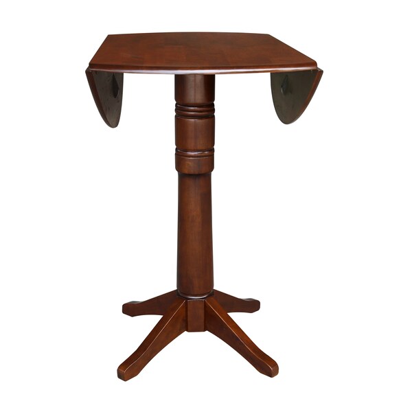International Concepts Round 42 in Round Dual Drop Leaf Pedestal Table, 42.3 inH, Espresso, 42 in W, 42 in L, 42.3 in H - K581-42DPT-27B-6B-2
