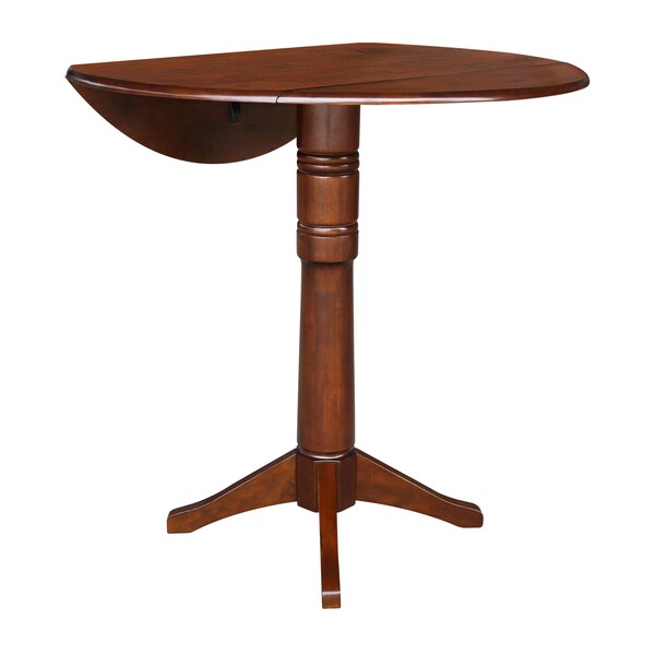 International Concepts Round 42 in Round Dual Drop Leaf Pedestal Table, 42.3 inH, Espresso, 42 in W, 42 in L, 42.3 in H - K581-42DPT-27B-6B-2