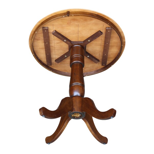 International Concepts Round 36 in Round Top Pedestal Table, 34.9 inH, Cinnamon/Espresso, 36 in W, 36 in L, 35.1 in H - K58-36RT-6B