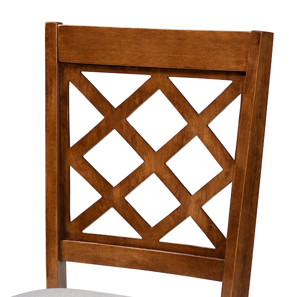 Baxton Studio Verner Modern and Contemporary Grey Fabric and Walnut Brown Finished Wood 7-Piece Dining Set - 174-10541-10520-ZORO