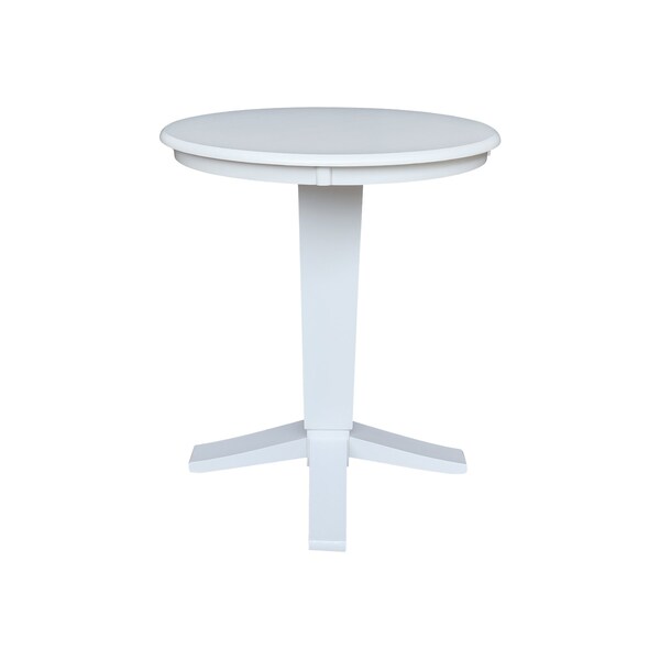 International Concepts 30 in. Solid Wood Round Top Pedestal Dining Table - 35.9 in. High, White - K08-30RT-23B-36