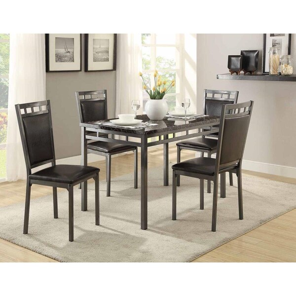 Made4Mattress 5 Piece Olney Dinette Set - Dark Brown - MA1360906