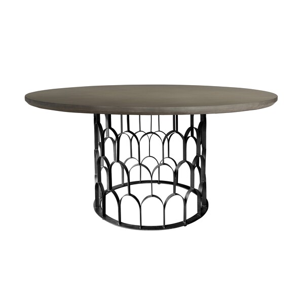 Armen Living Gatsby Concrete and Metal Round Dining Table - LCGTDICC