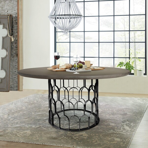 Armen Living Gatsby Concrete and Metal Round Dining Table - LCGTDICC