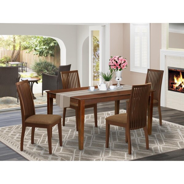 East West Furniture 5 Piece Capri Dining Set - Mahogany - CAIP5-MAH-C
