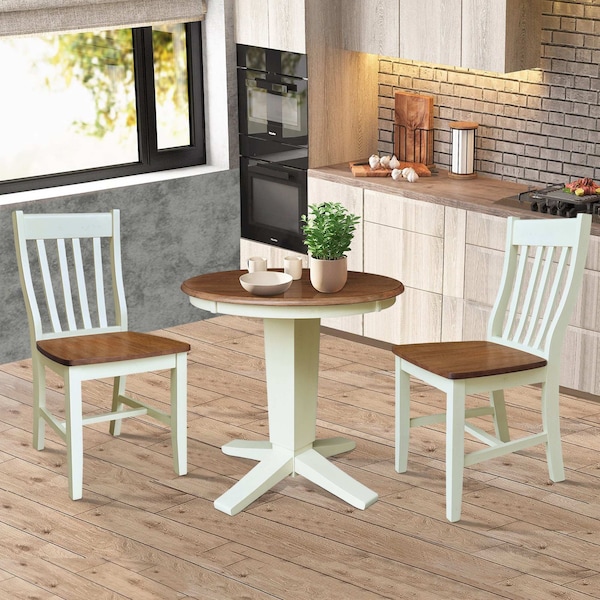 Whitewood Industries Rectangular Fixed Top Tables, 30 in W, 29.9 in L, 30 in H, Parawood, Hickory/Shell - K79-30RT-23B-C61-2