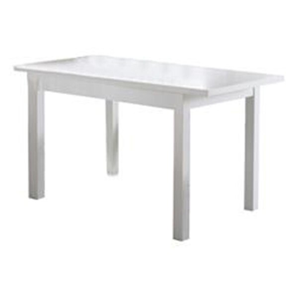 Benjara Rectangular Wooden Frame Dining Table with Straight Legs - Glossy White - 29.92 x 31.5 x 58.11 in. - BM214728