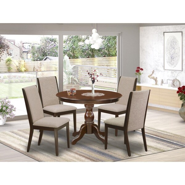 East West Furniture 5 Piece Hartland Kitchen Furniture Set - Mahogany - HBLA5-MAH-04