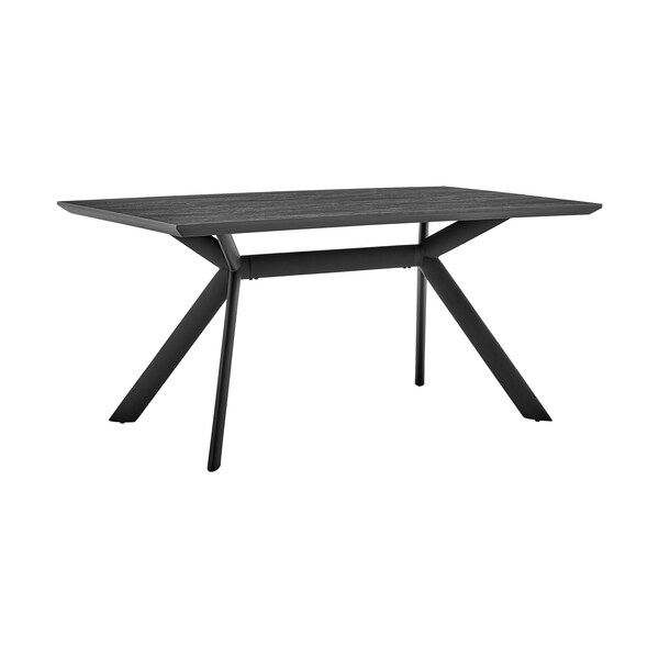 Armen Living Margot and Rylee 5 Piece Modern Rectangular Dining Set in Black Melamine Wood and Blue Fabric - SETMNDI5RYBLU