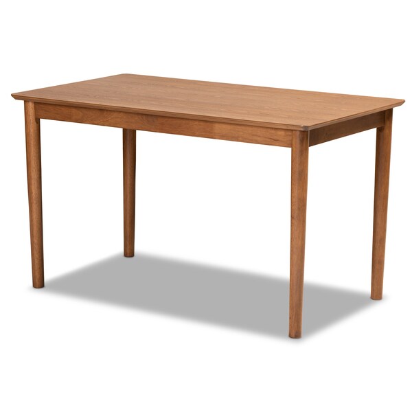 Baxton Studio Arvid Mid-Century Modern Tan Faux Leather and Walnut Brown Finished Wood 5-Piece Dining Nook Set - 175-10837-10838-10839-9305-ZORO