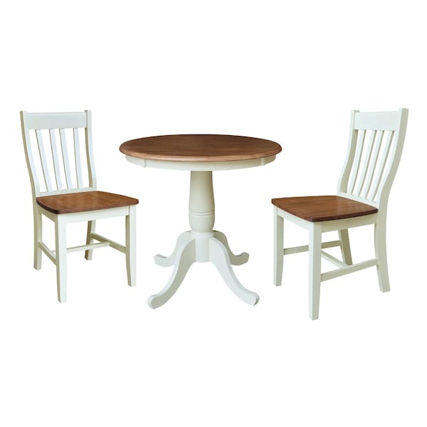 Whitewood Industries Rectangular Fixed Top Tables, 30 in W, 29.9 in L, 30 in H, Parawood, Hickory/Shell - K79-30RT-C61-2