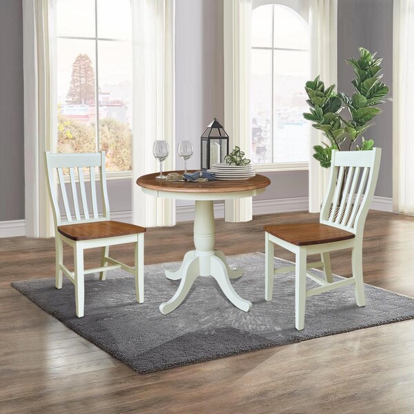Whitewood Industries Rectangular Fixed Top Tables, 30 in W, 29.9 in L, 30 in H, Parawood, Hickory/Shell - K79-30RT-C61-2