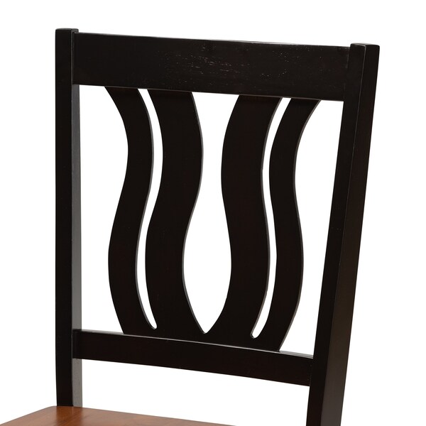 Baxton Studio Noelia Modern Two-Tone Dark Brown and Walnut Brown Finished Wood 5-PC Dining Set - 177-11380-10900-ZORO