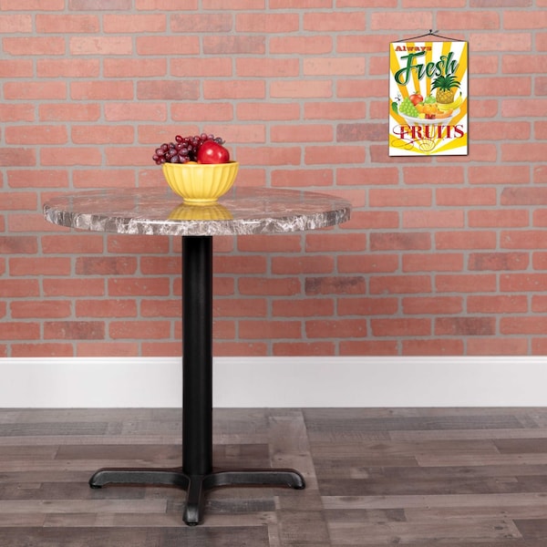 Flash Furniture 42" Round Gray Marble PVC Table Top - XU-RD-42-MAR-GG
