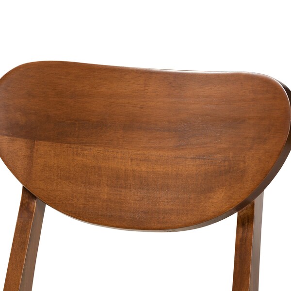 Baxton Studio Damara Mid-Century Modern Grey Fabric and Walnut Brown Finished Wood 5-Piece Dining Set - 183-11645-11644-ZORO