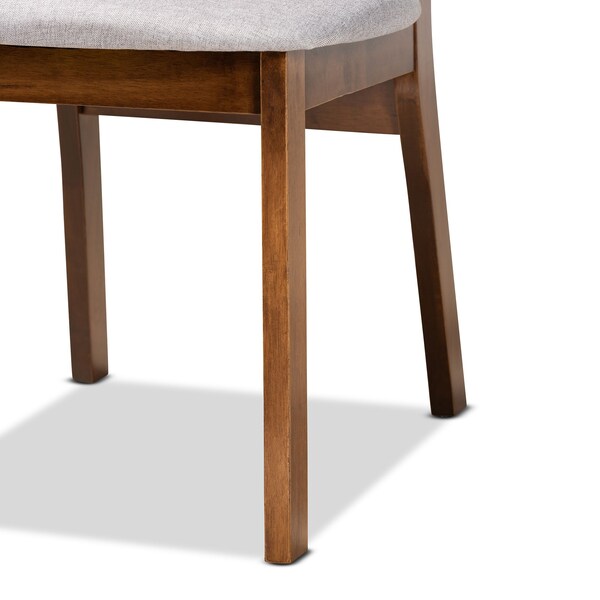 Baxton Studio Damara Mid-Century Modern Grey Fabric and Walnut Brown Finished Wood 5-Piece Dining Set - 183-11645-11644-ZORO