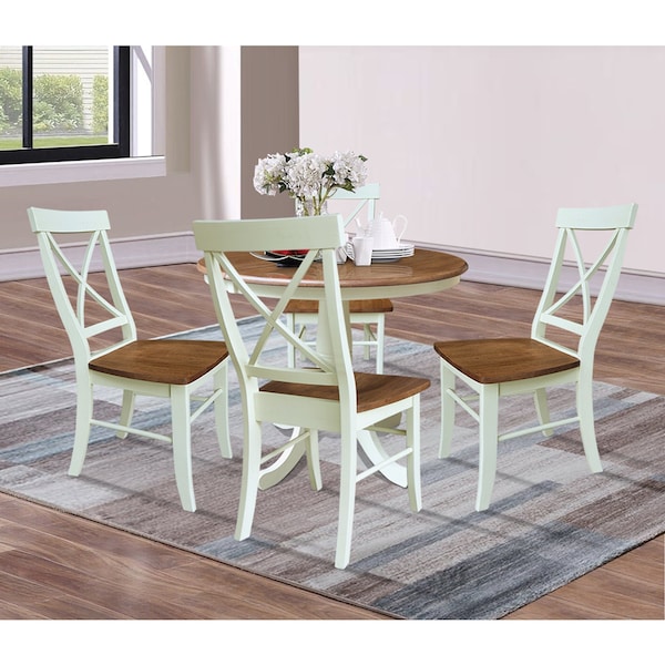 Whitewood Industries Rectangular Extension Dining Table W/ 4 Chairs, 36 in W, 29.3 in L, 48 in H, Parawood, 5 - K79-36RXT-C613-4