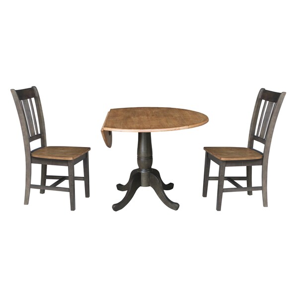 International Concepts Round 42 in W, 42 in L, 29.5 in H, Wood, Hickory/Washed Coal - K45-42DPT-C10-2