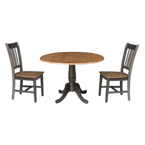 International Concepts Round 42 in W, 42 in L, 29.5 in H, Wood, Hickory/Washed Coal - K45-42DPT-C10-2